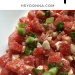 Greek Dip with tomatoes and feta on a plate