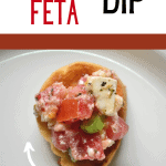 Tomato and feta dip on plate