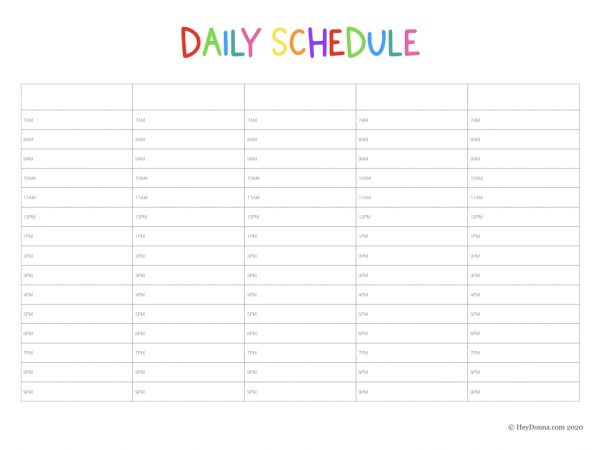 Create a Daily Schedule for Kids With These Free Printables - Hey Donna