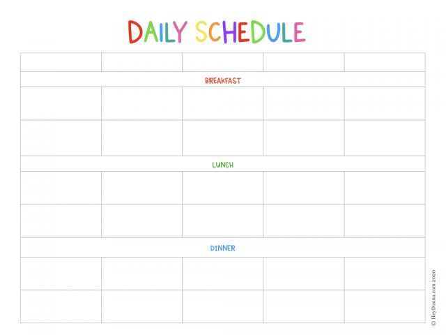 Create a Daily Schedule for Kids With These Free Printables - Hey Donna