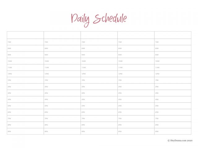 Create a Daily Schedule for Kids With These Free Printables - Hey Donna