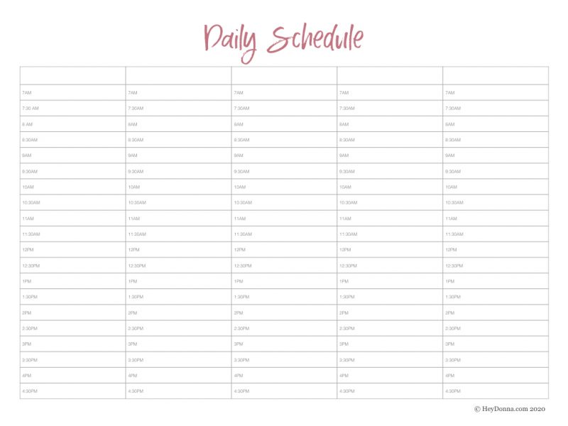 create a daily schedule for outlook