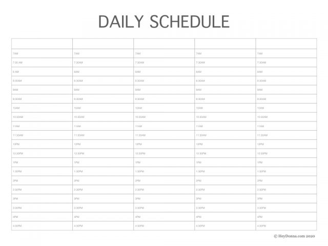 Create a Daily Schedule for Kids With These Free Printables - Hey Donna