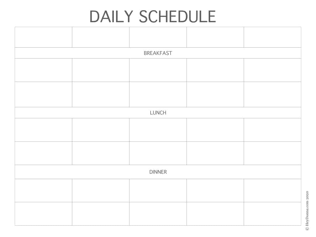 Create a Daily Schedule for Kids With These Free Printables - Hey Donna