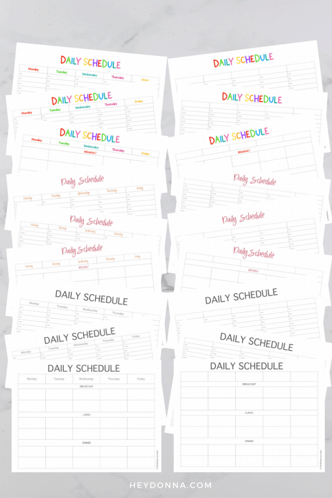 create a daily schedule for kids with these free printables hey donna