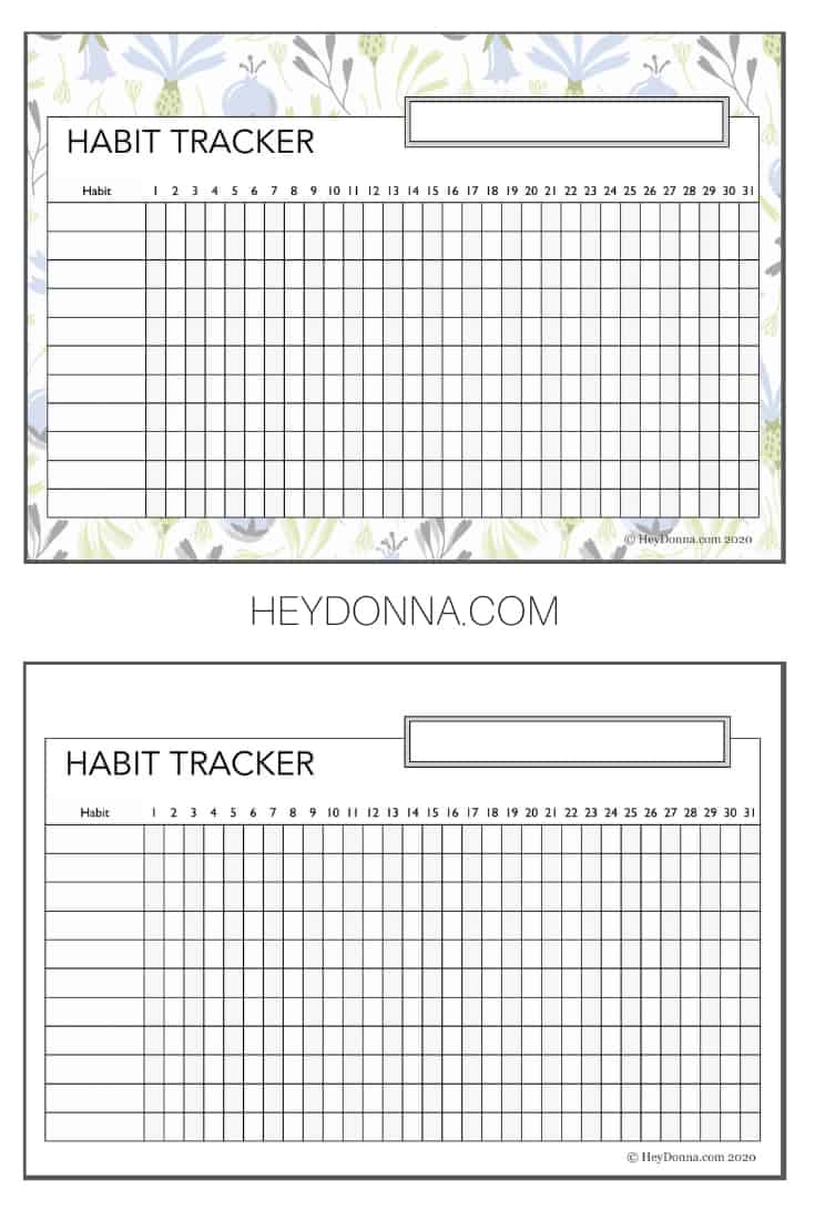 Create Good Habits With This Free Printable Habit Tracker Hey Donna