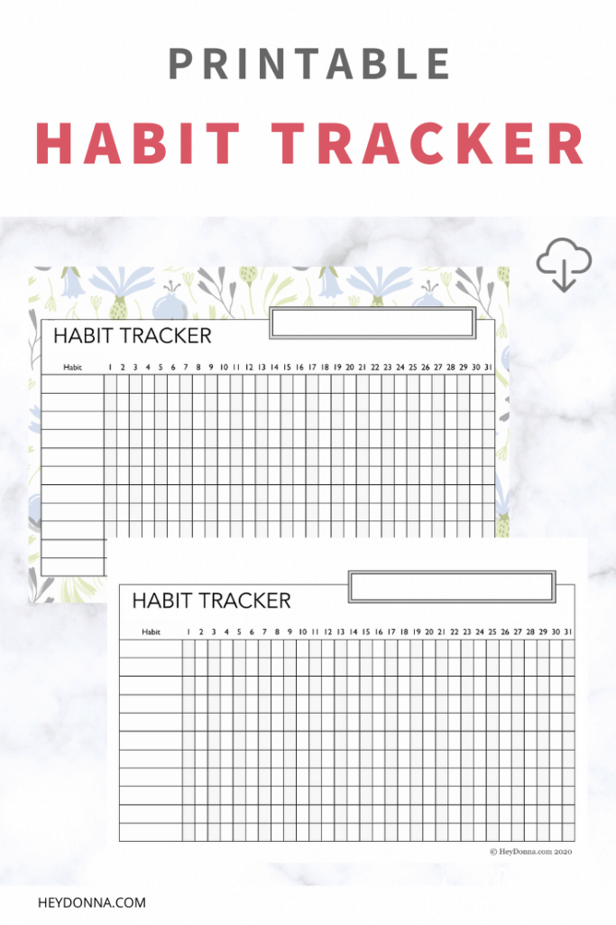 FREE Printable Habit Tracker | Hey Donna