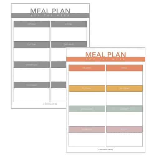 Printable Weekly Meal Plan Worksheets - Hey Donna