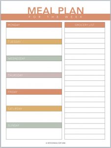 Printable Weekly Meal Plan Worksheets - Hey Donna