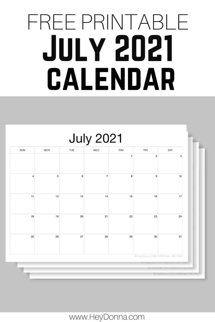 Printable July 2022 Calendar Hey Donna