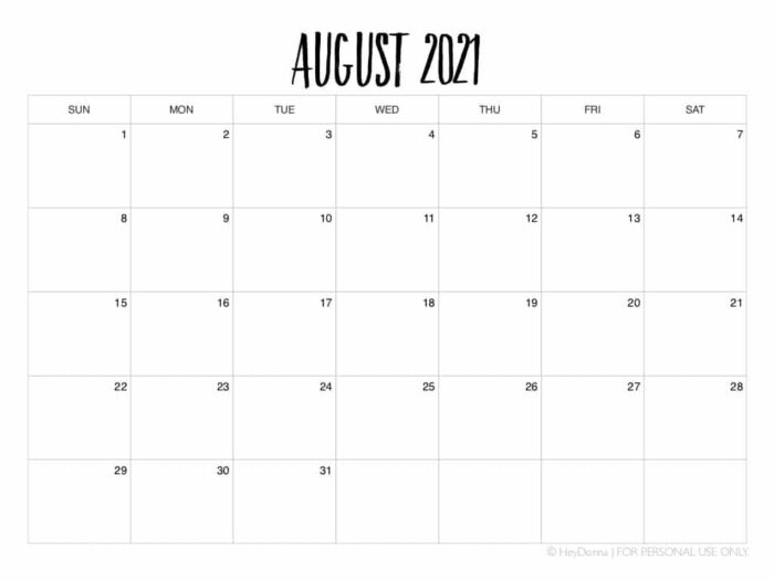 49+ Weekly Calendar Printable August 2021 Gif