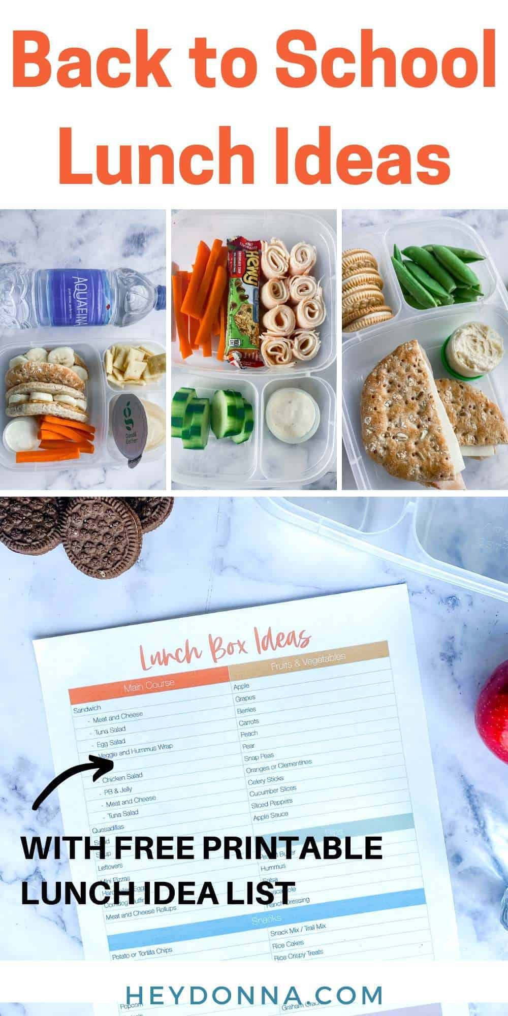Lunch Box Ideas for Kids - Plus Free Printable - Hey Donna