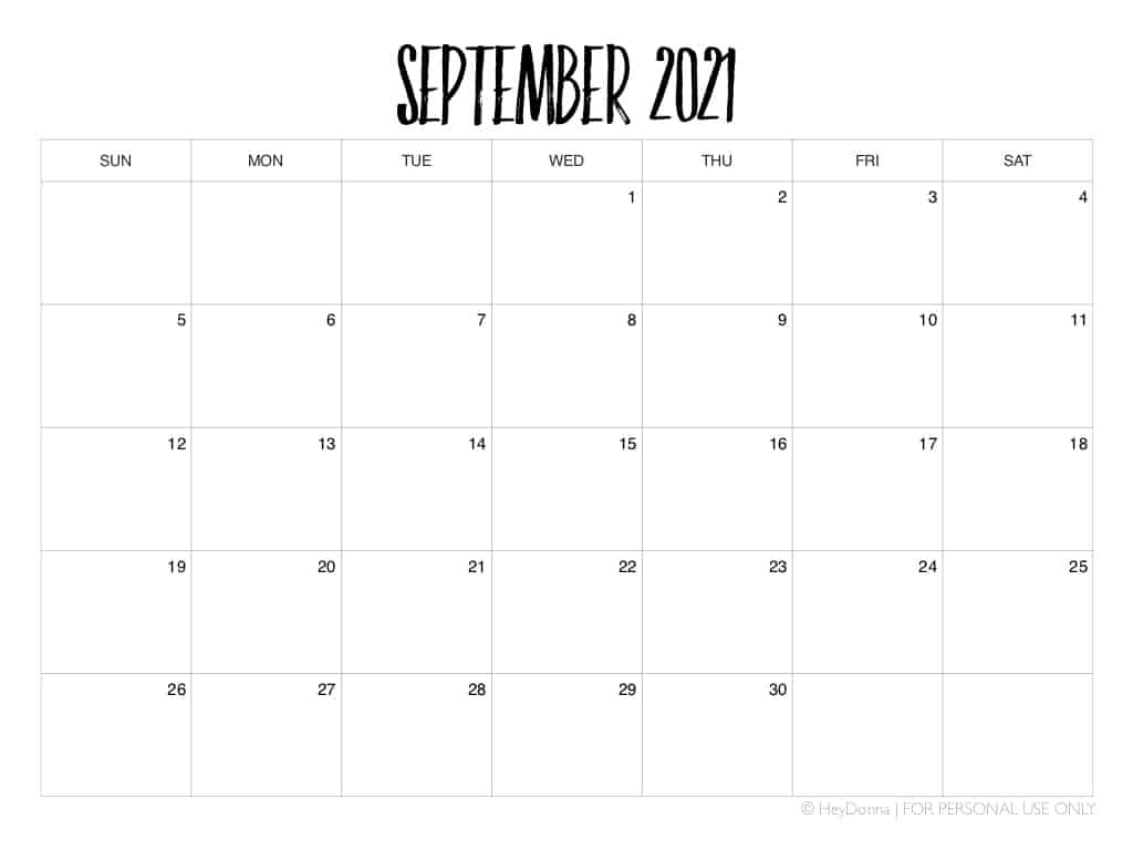 printable september 2021 monthly calendar hey donna