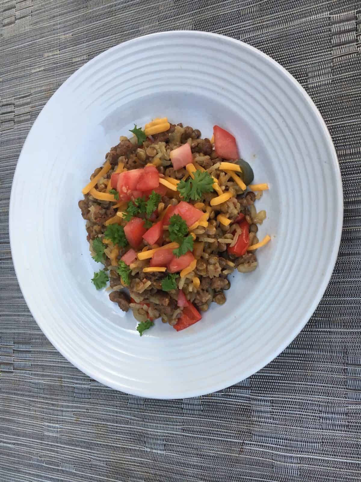 Sausage Lentil and Rice Skillet Recipe