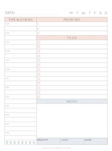 Find Focus Every Day - Free Daily Planner Printable for Time Blocking ...