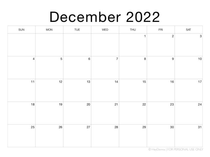 printable december 2022 calendar hey donna