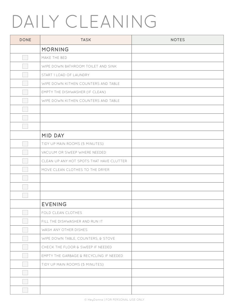 How to Create a Daily Cleaning Schedule that You'll Actually Use - Hey ...