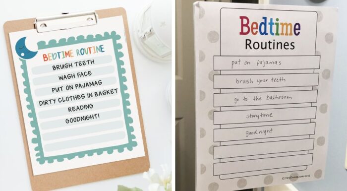 Printable bedtime chart for kids