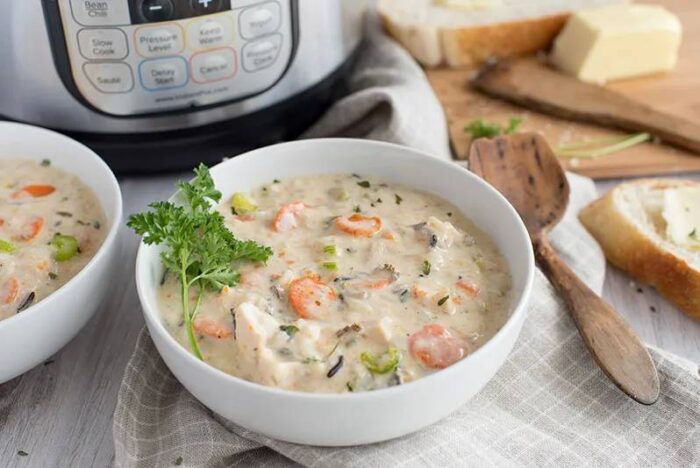 Instant pot easy recipes Creamy chicken and rice soup