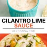 Creamy Cilantro Lime Sauce in a bowl