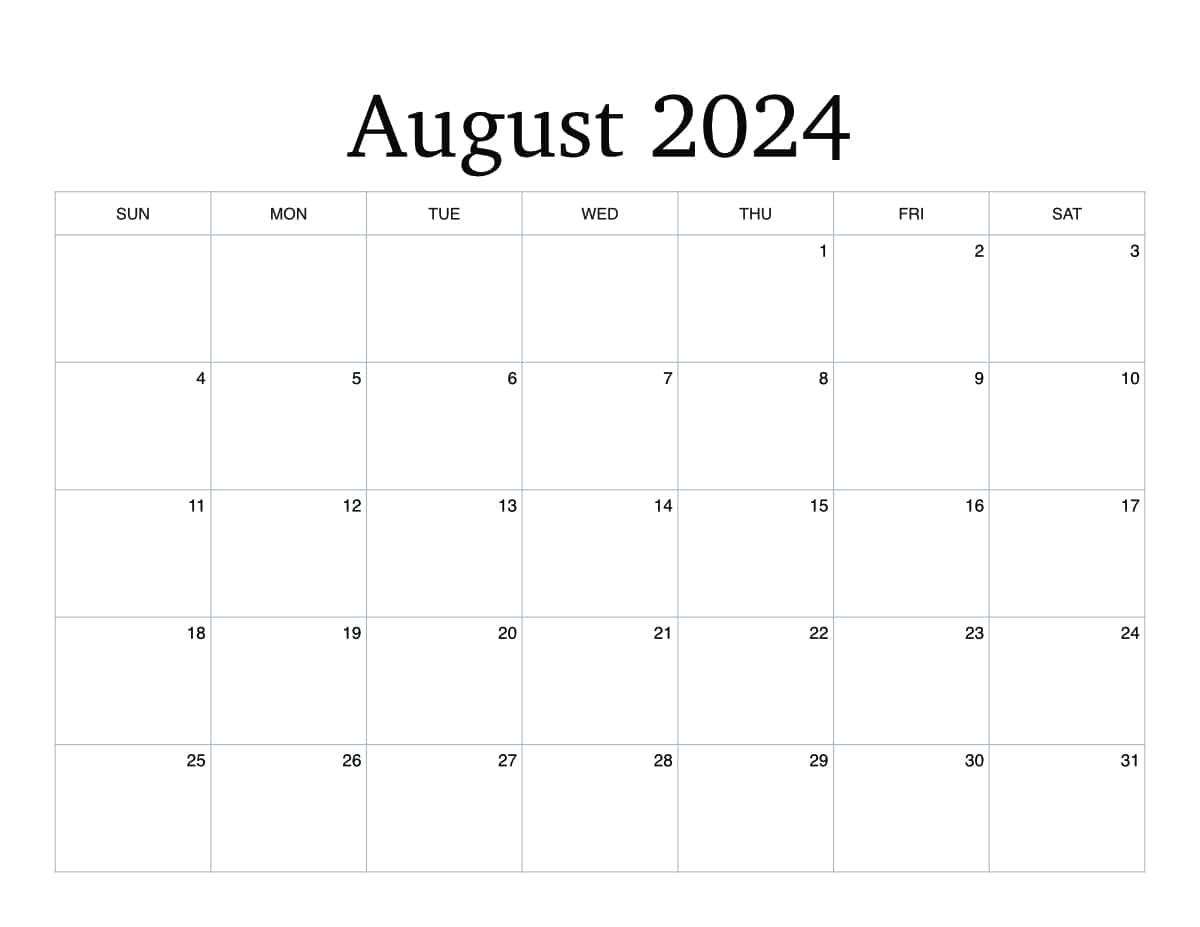 August 2024 Monthly Calendar with Holidays, Printable Free, Beige, Sunday  Start –