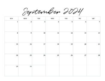 Printable September Monthly Calendar [ 2024 ] - Hey Donna