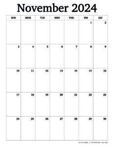 Printable November Monthly Calendar [ 2024 ] - Hey Donna