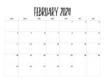 Printable February Monthly Calendar [ 2024 ] - Hey Donna