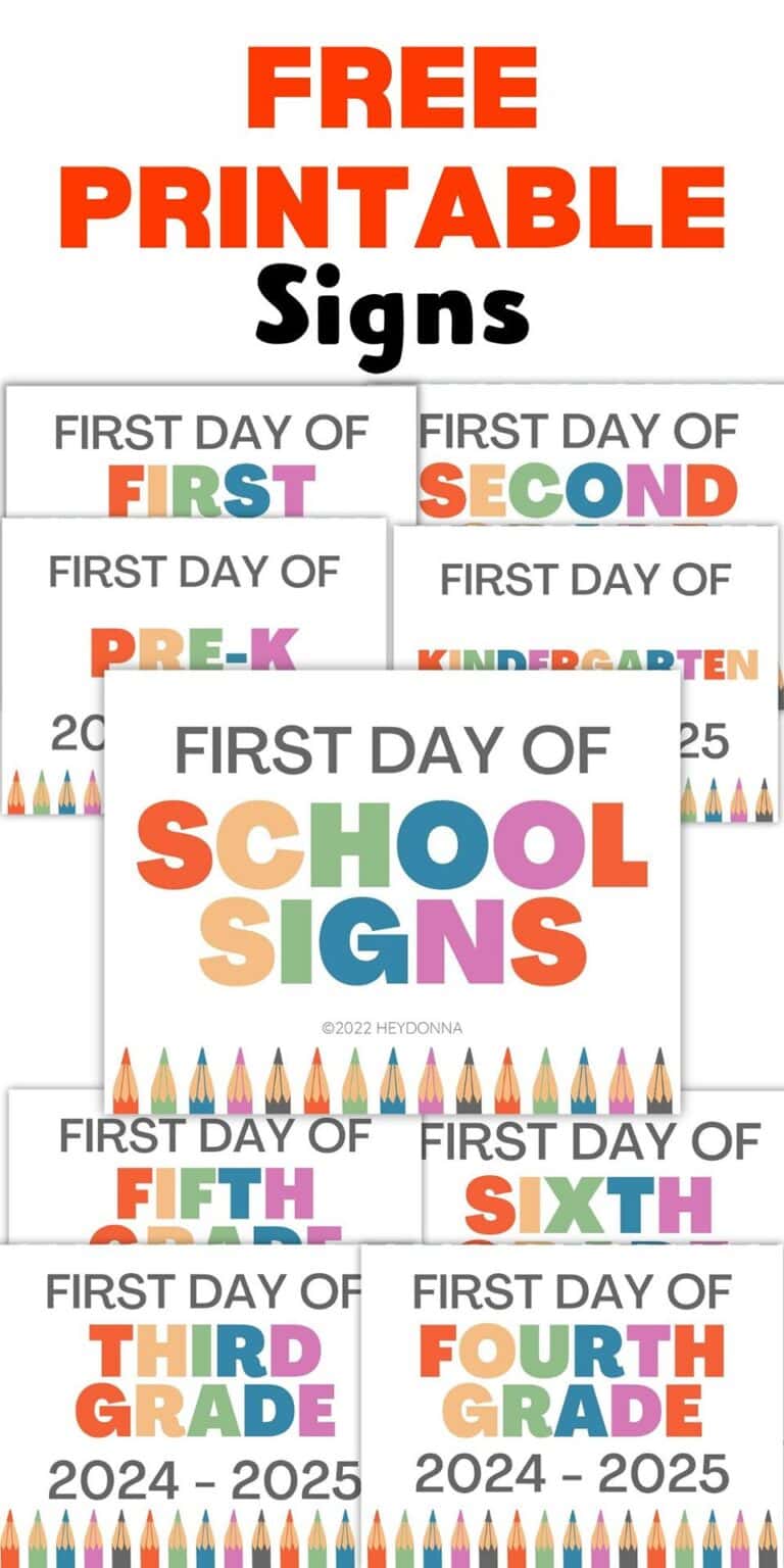 Free Printable First Day of School Signs [ 2024-2025 ] - Hey Donna