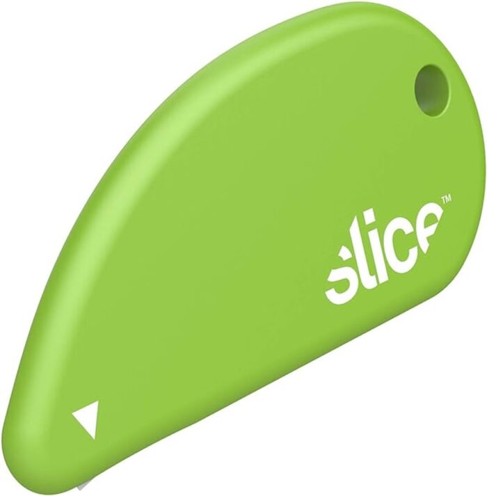 yellow green slice cutter in a white background