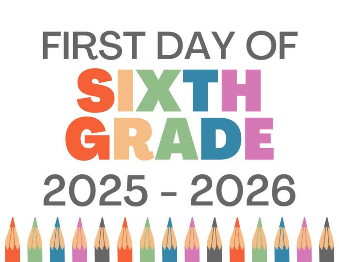 6th Grade First Day of school signs