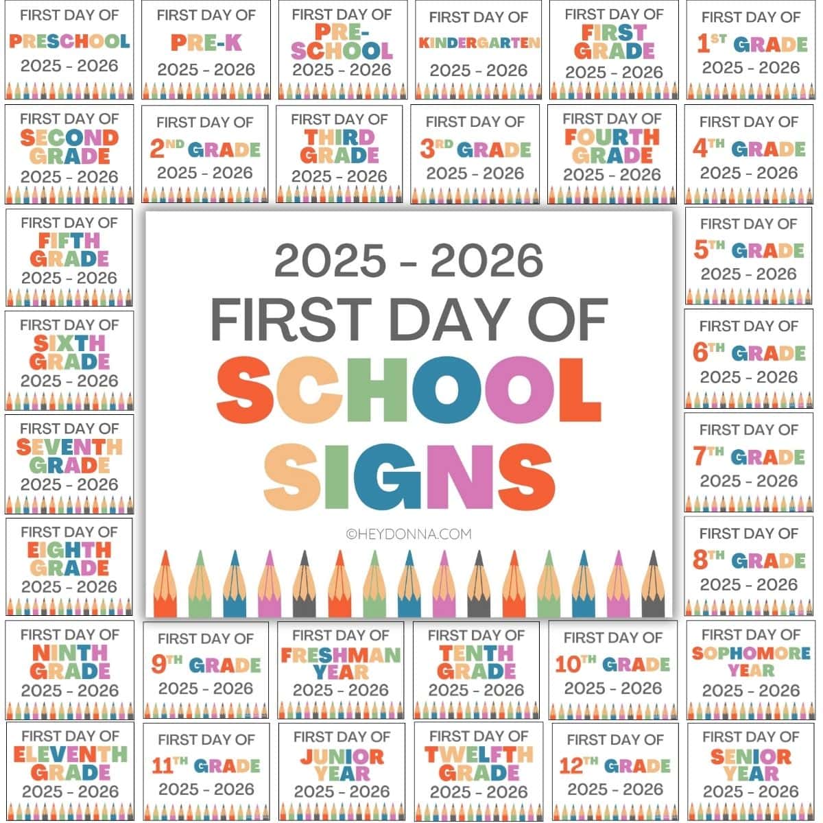 first day of school printables free pdf 2024-2025