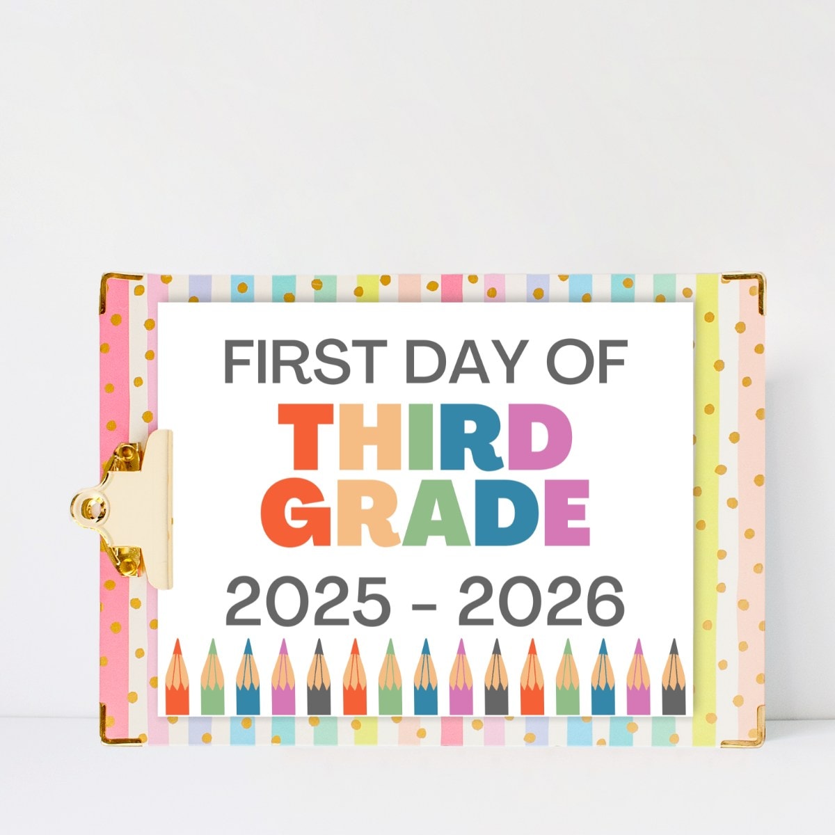 first day of third grade signs
