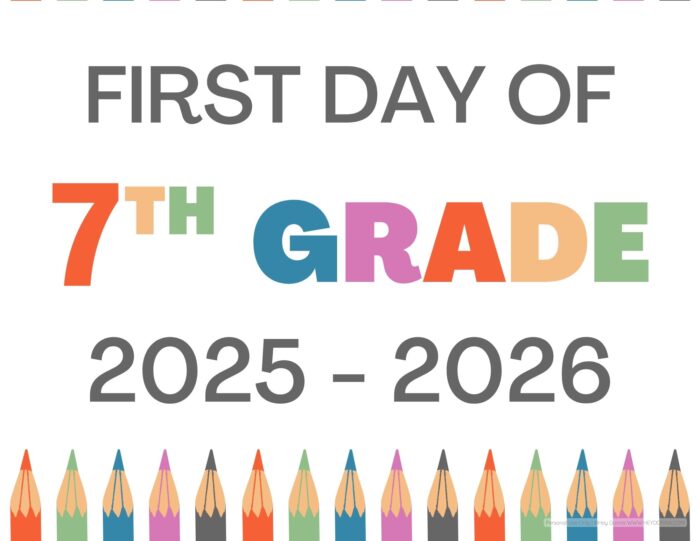 Printable First Day of 7th grade sign