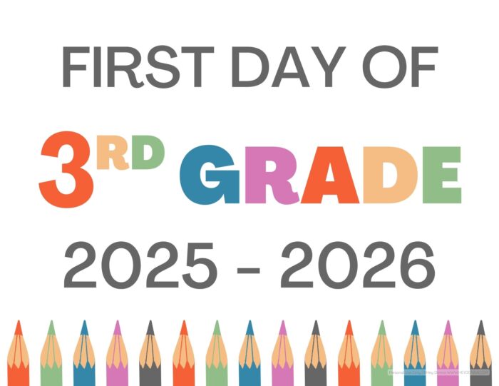 Printable First Day of 3rd grade sign