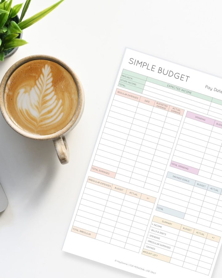 free simple budget worksheet